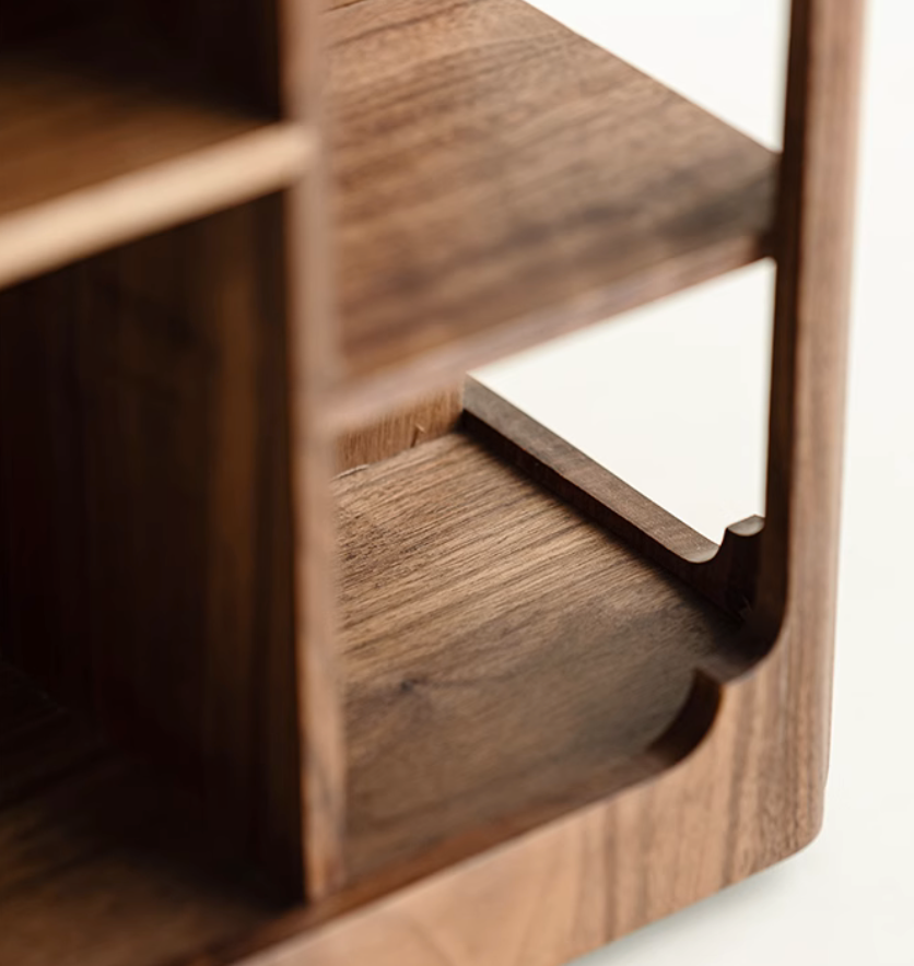 360° Rotating Walnut Tea Cabinet