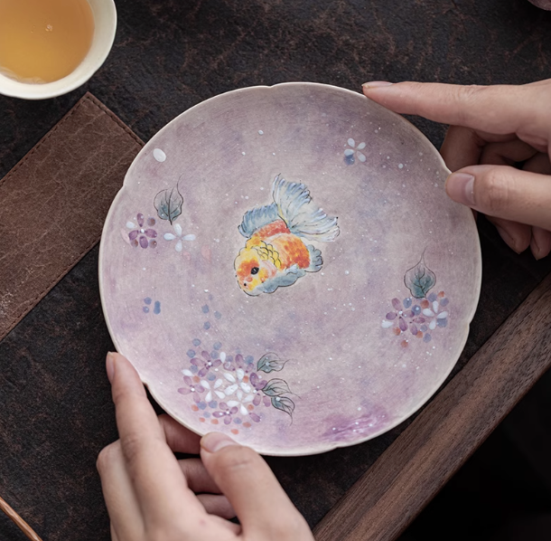 Handpainted Goldfish Tray