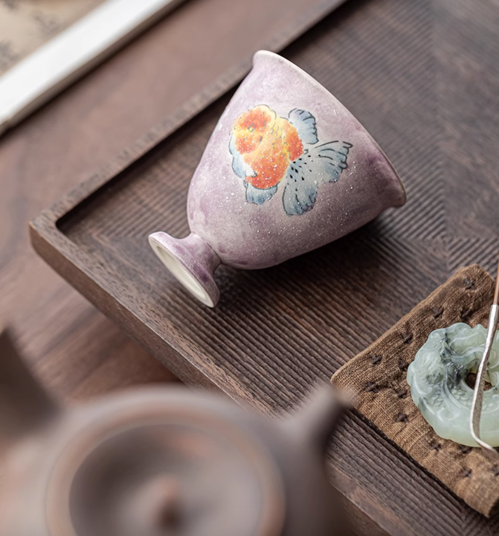 Handpainted Goldfish Teacup