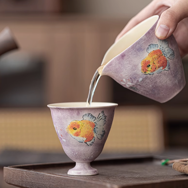 Handpainted Goldfish Teacup