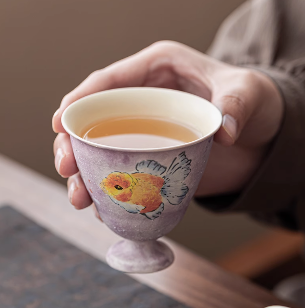 Handpainted Goldfish Teacup