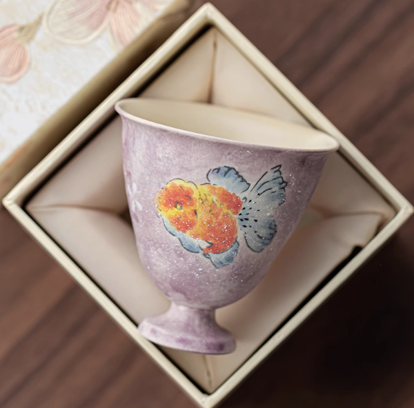 Handpainted Goldfish Teacup