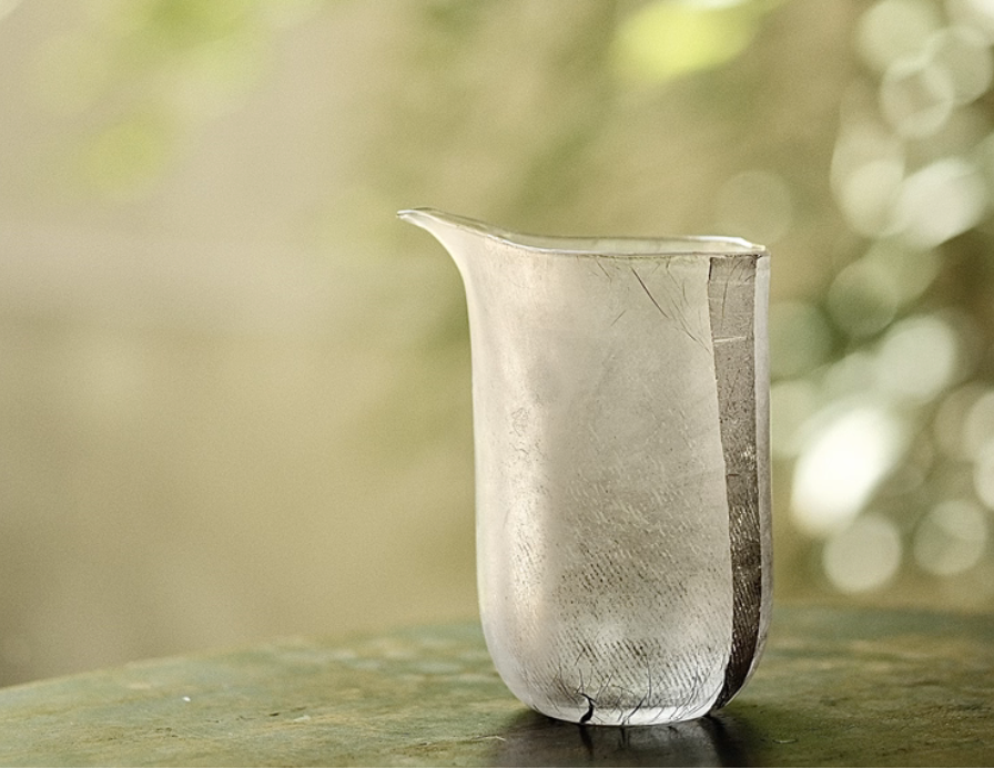 [Qin] Handblown Frost Glass Faircup- Tall
