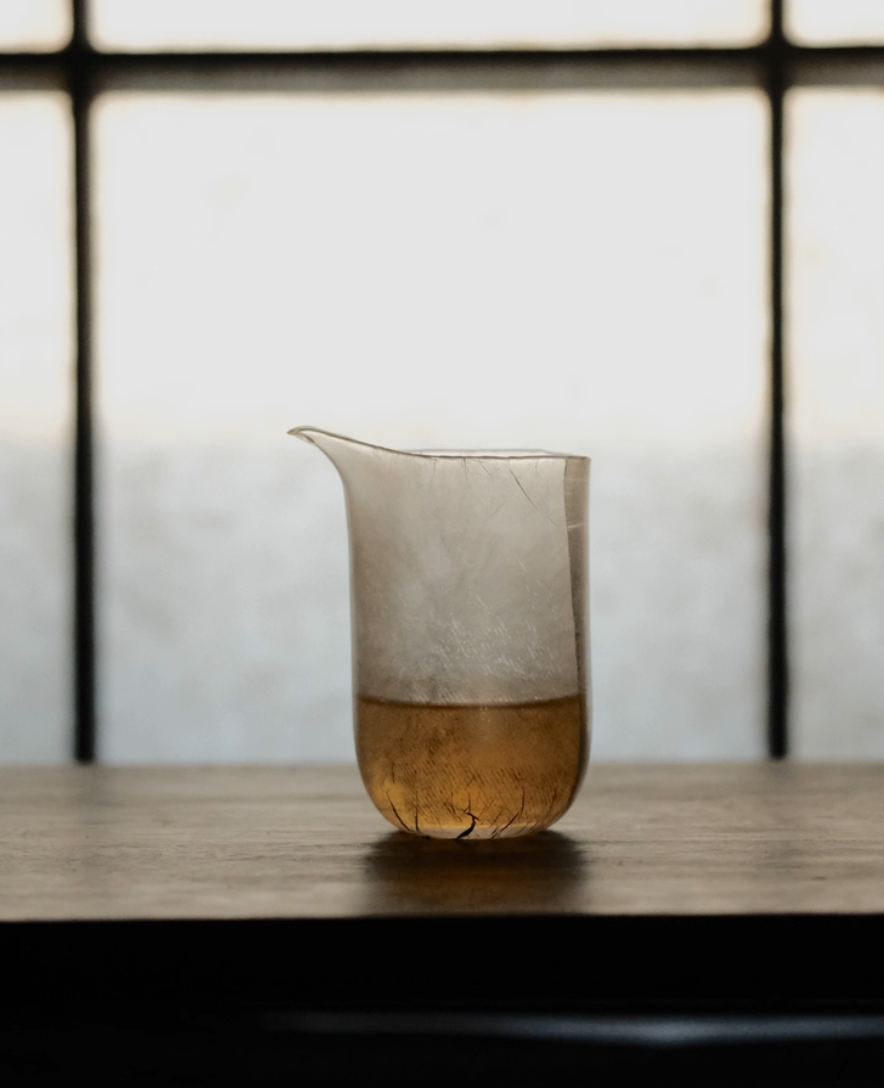 [Qin] Handblown Frost Glass Faircup- Tall