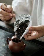 Bubble Leaf Glass Tea Scoop