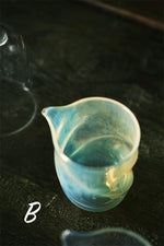 Hand blown Glass Iridescent & Transparent Dancing Faircup