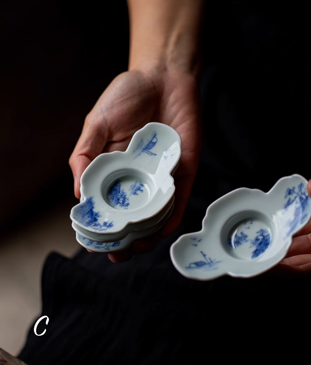 Handpainted Qinghua Teacup Holder