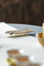 Minimalist Tripod Ceramic Tea Scoop (with a needle)