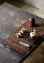 Handwoven Persimmon Dyed Ramie Tea Mat