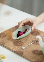 Handmade Cloudy Green Glass Tea Scoop (with a needle)