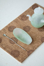 Handmade Cloudy Green Glass Tea Scoop (with a needle)