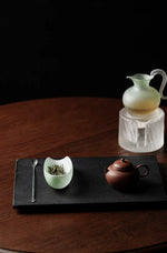 Handmade Cloudy Green Glass Tea Scoop (with a needle)