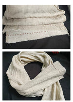 Handwoven Crinkled Raw Linen Scarf