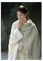 Handwoven Crinkled Raw Linen Scarf