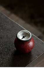 Drum Tea Waste Jar (Jian Shui) with Tin Lid