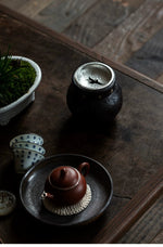Drum Tea Waste Jar (Jian Shui) with Tin Lid