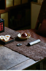 Handwoven Persimmon Dyed Ramie Tea Mat