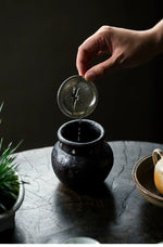 Drum Tea Waste Jar (Jian Shui) with Tin Lid