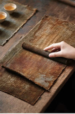 Plant Dyed Linen Tea Mat