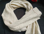 Handwoven Crinkled Raw Linen Scarf