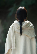 Handwoven Crinkled Raw Linen Scarf