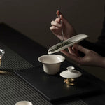 Minimalist Tripod Ceramic Tea Scoop (with a needle)