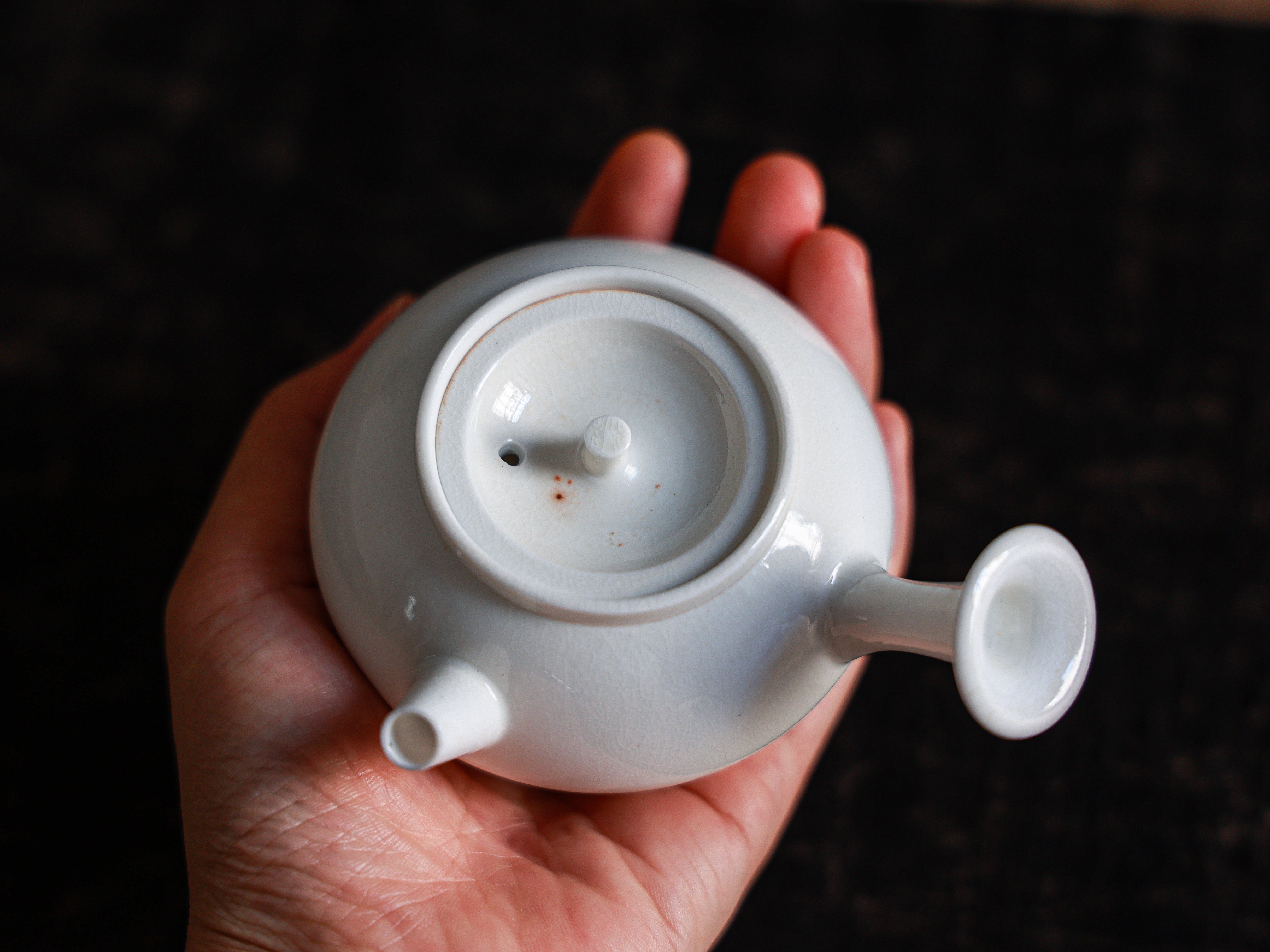Balanced White Woodfired Teapot