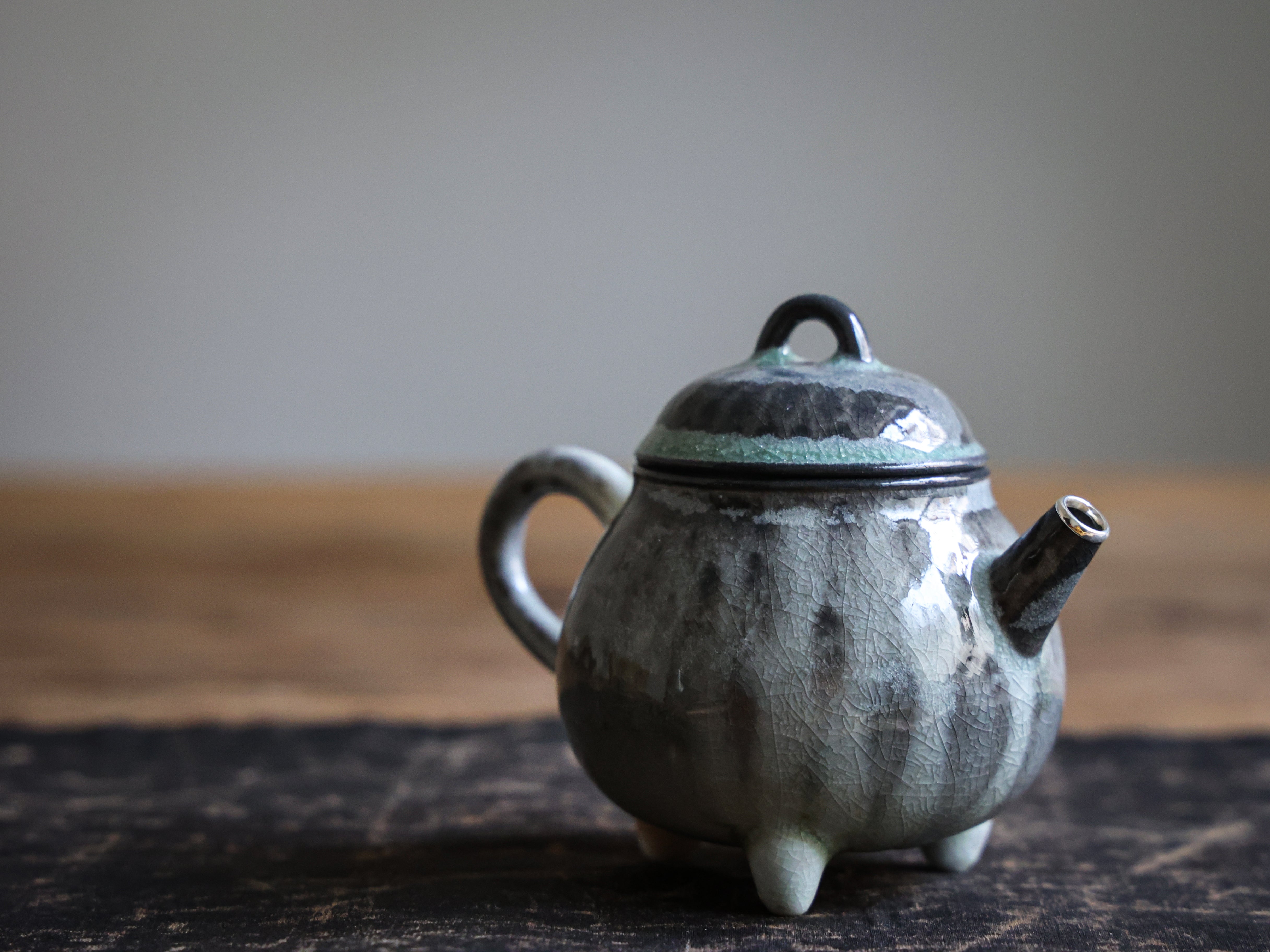 Kintsugi Silver Spout Woodfired Teapot