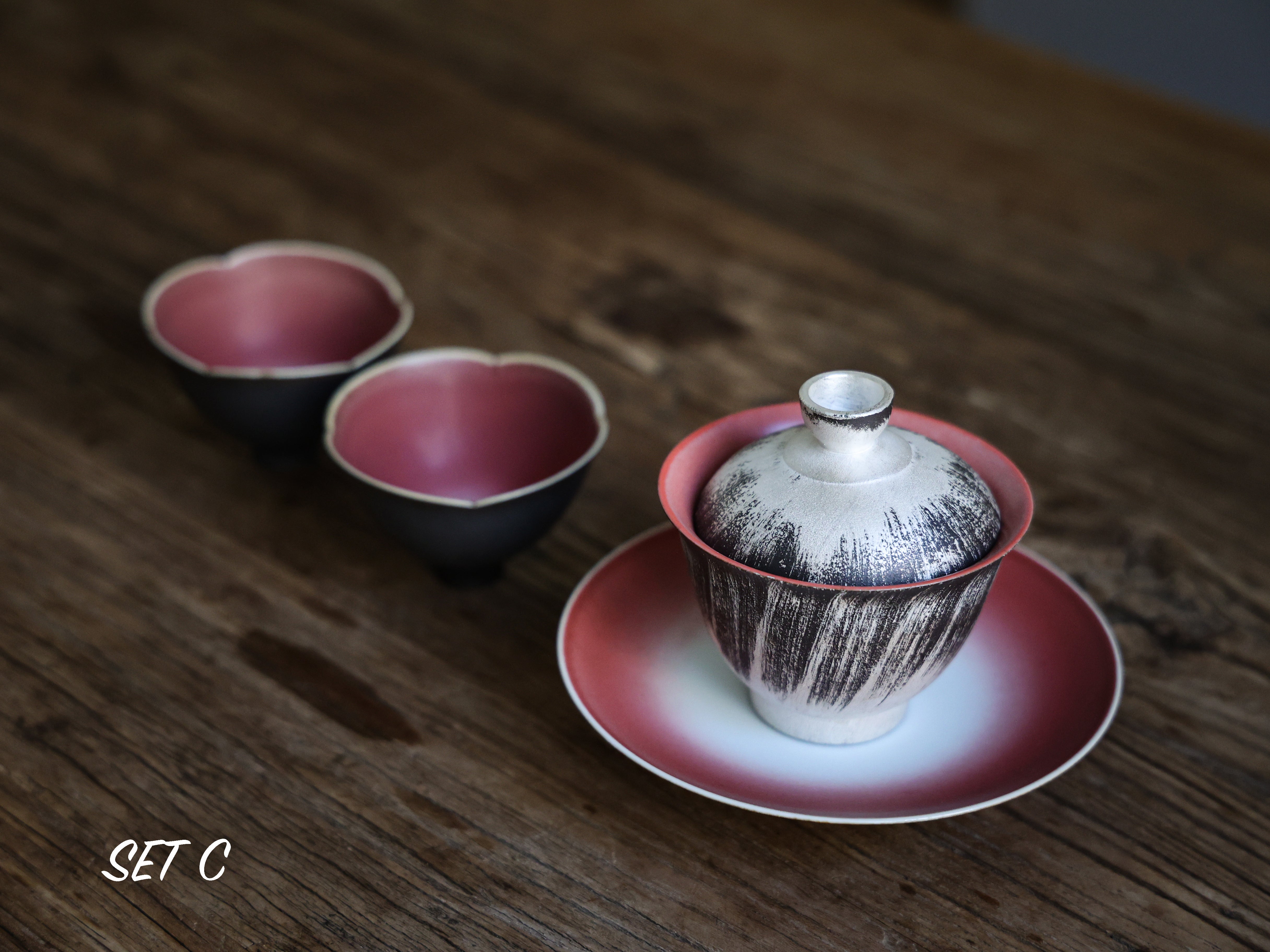 Silver and Pink Gaiwan