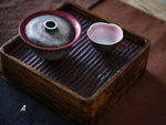 Hand-carved Stripes Wooden Tray
