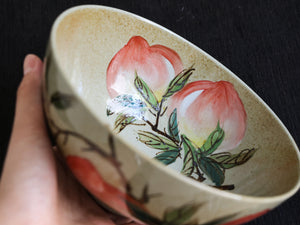 Big Handpainted Five Peach Tea Bowl