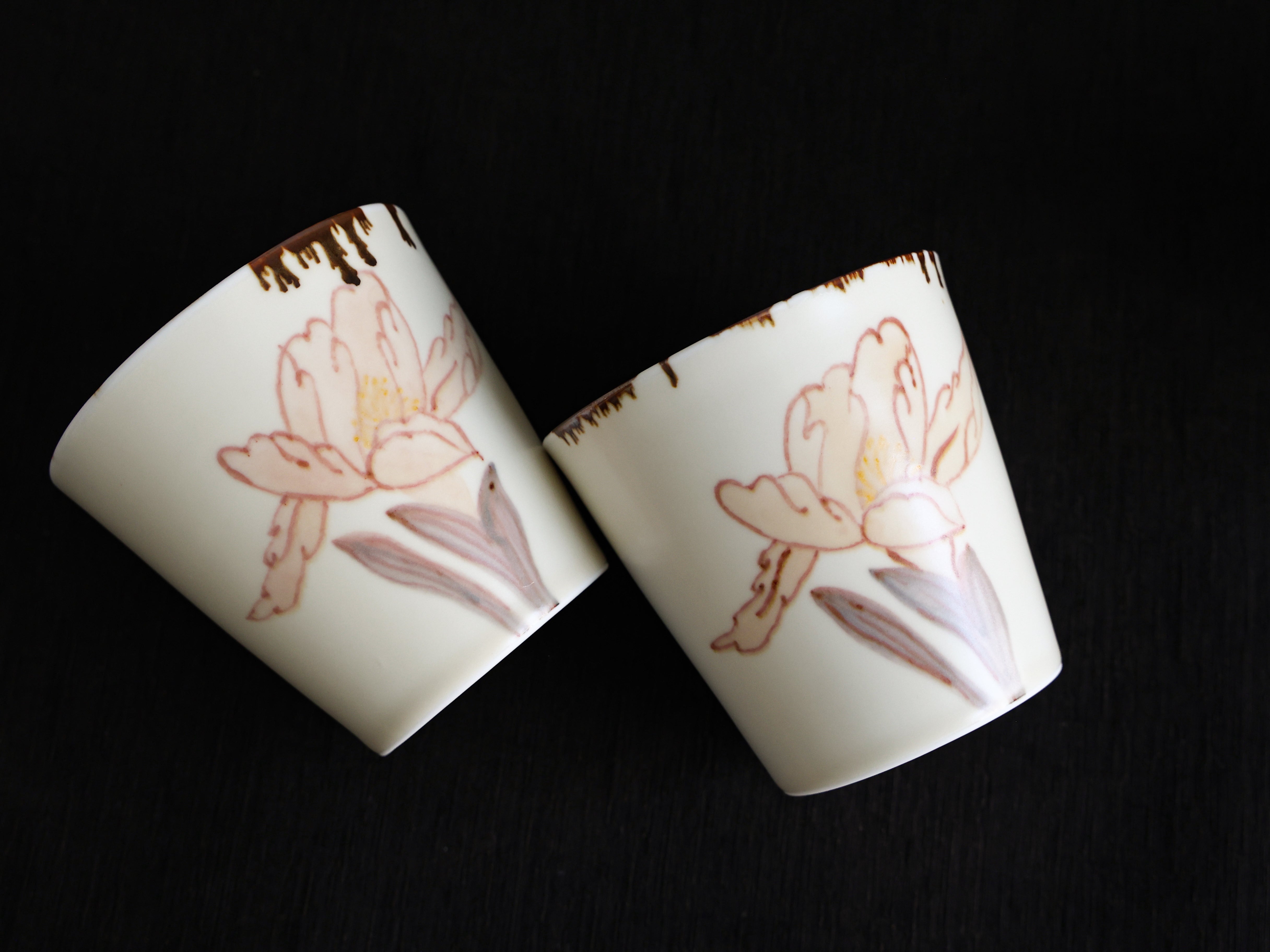 Hand-painted Iris Cup