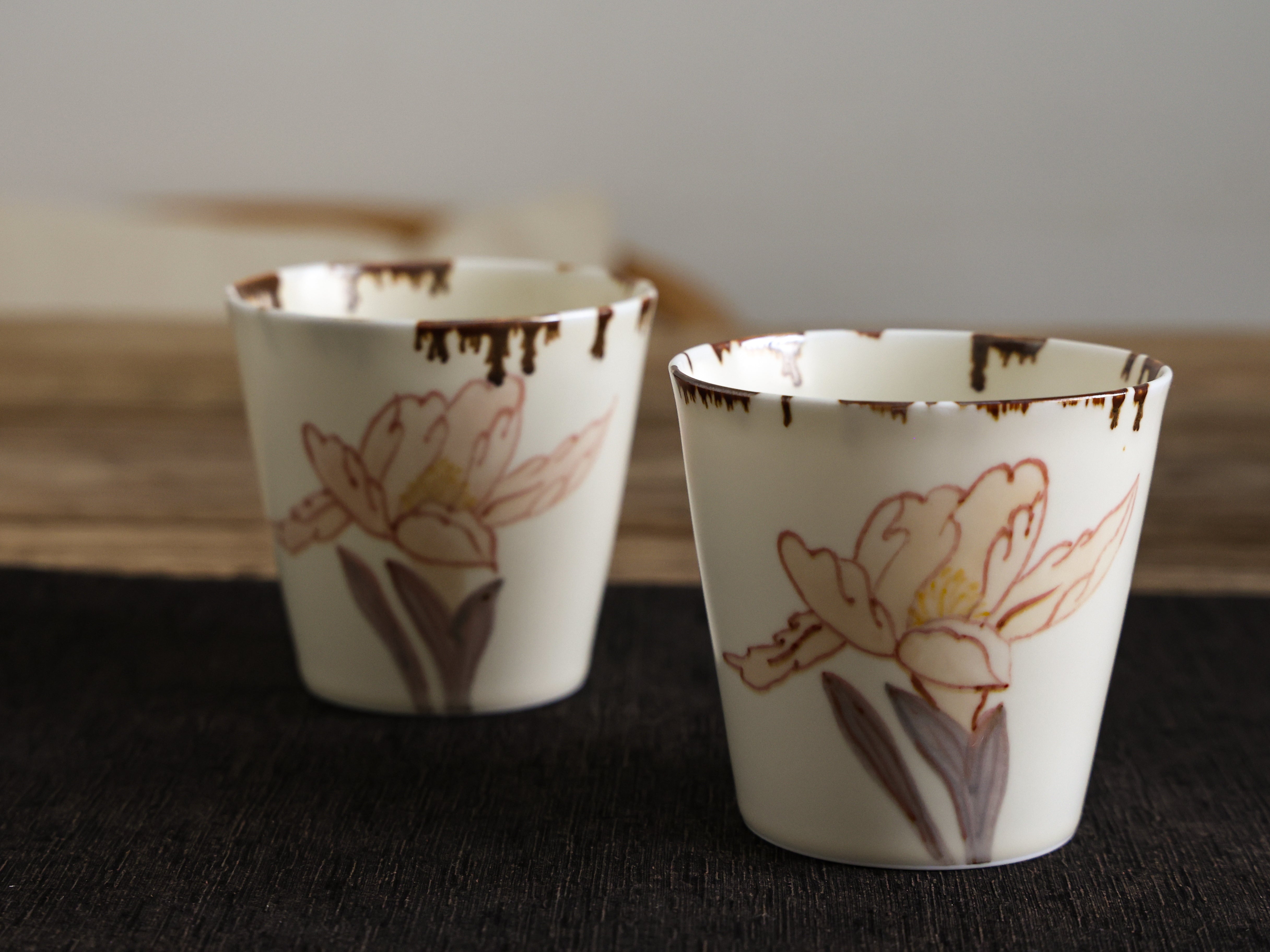 Hand-painted Iris Cup