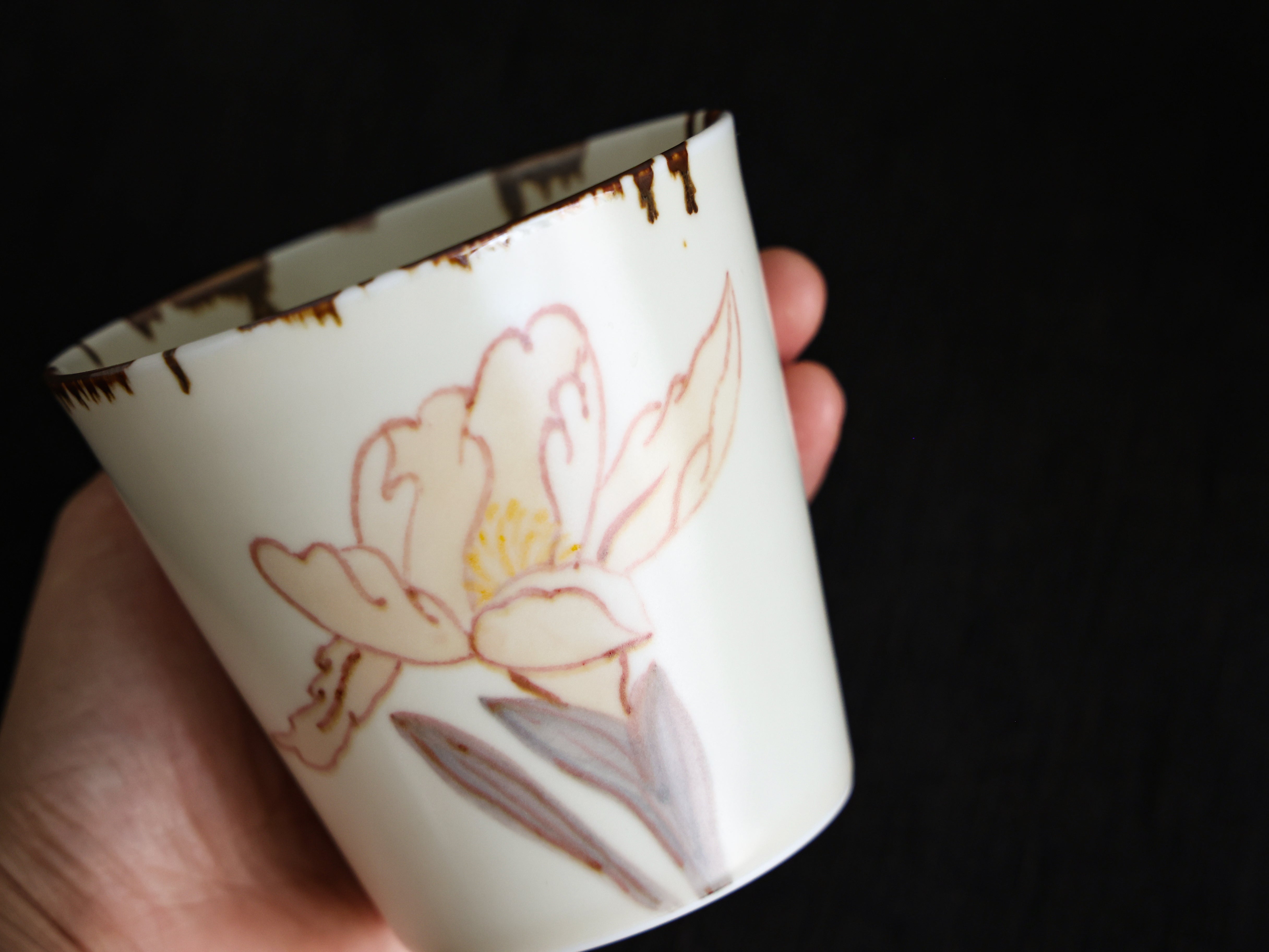 Hand-painted Iris Cup