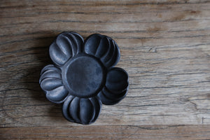 Bian Black Flowered Teacup Saucers