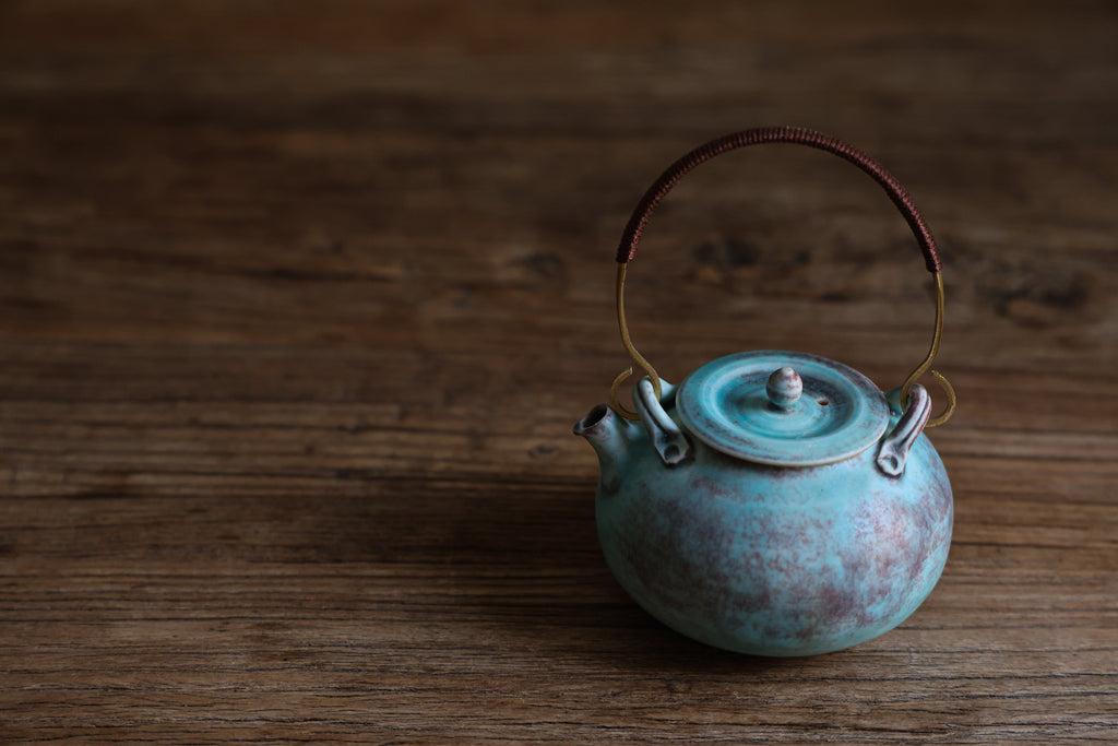 Turquoise Blue Overhead Teapot
