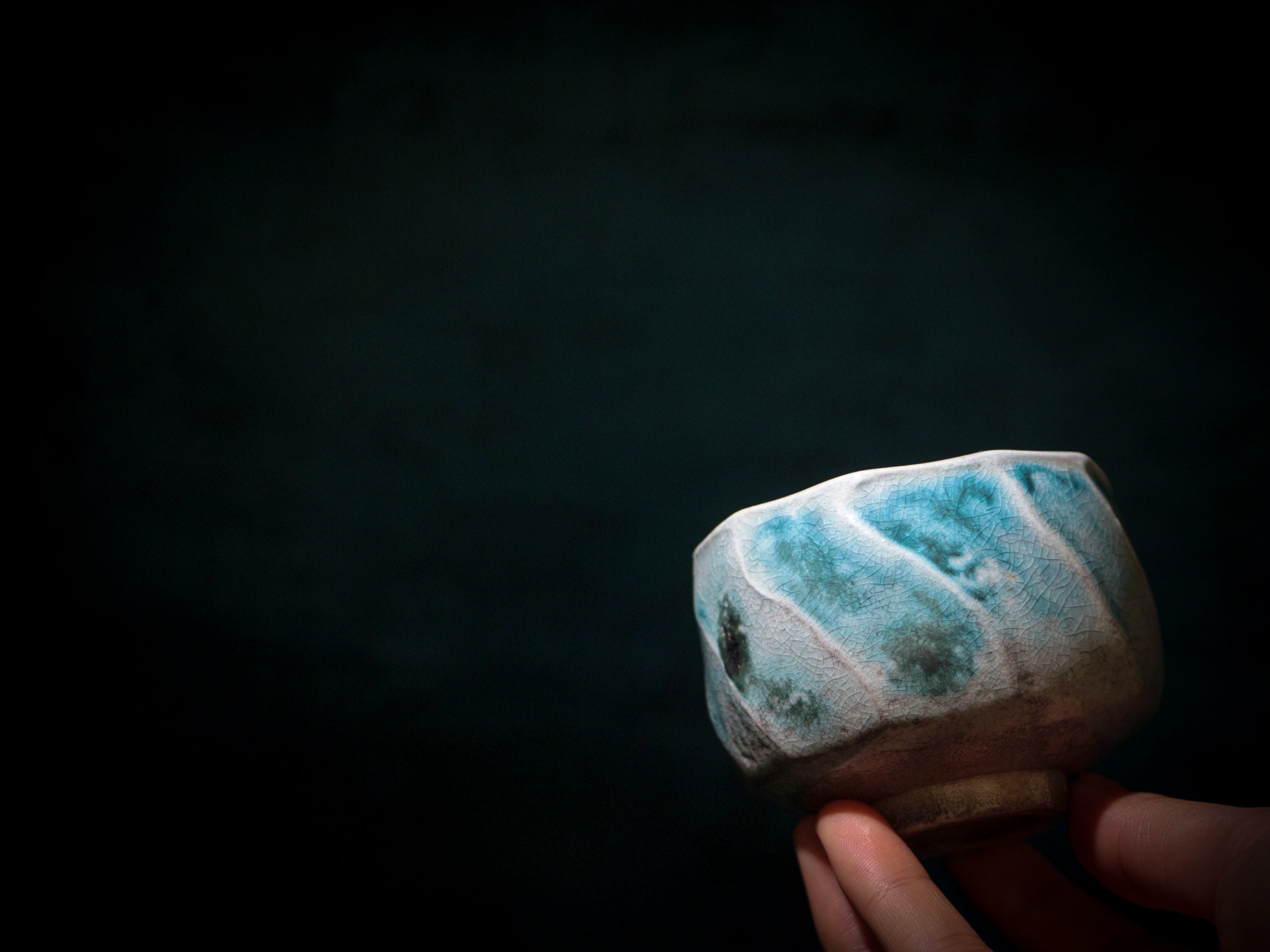 Faded Blue Woodfired Teacup