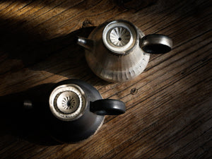Silvered Flower Teapot- M