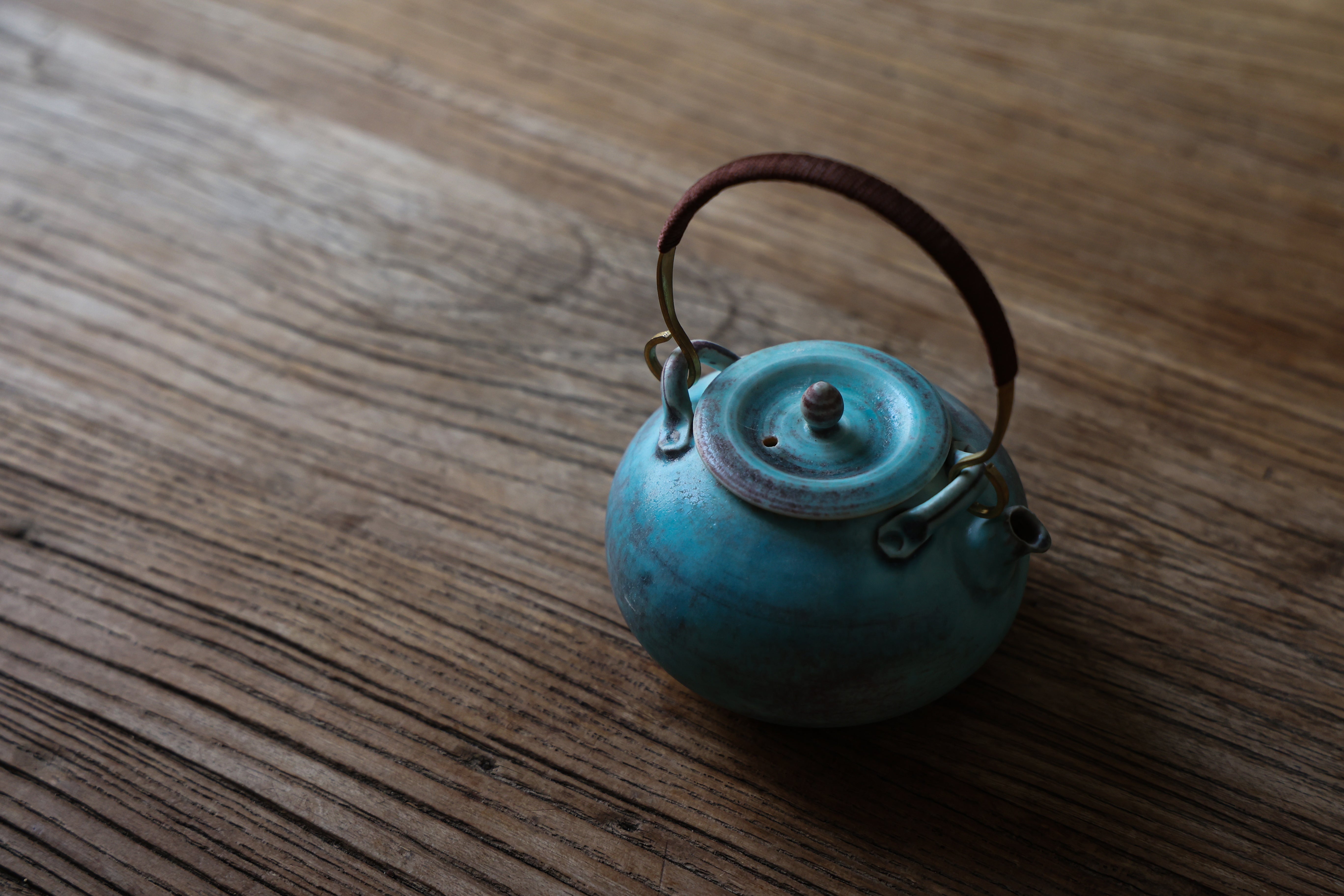 Turquoise Blue Overhead Teapot