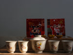 Ox (牛)Hand painted Gaiwan Set-Happy New Year (新年快乐)