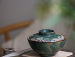 Forest Green Tides Embossed Gaiwan
