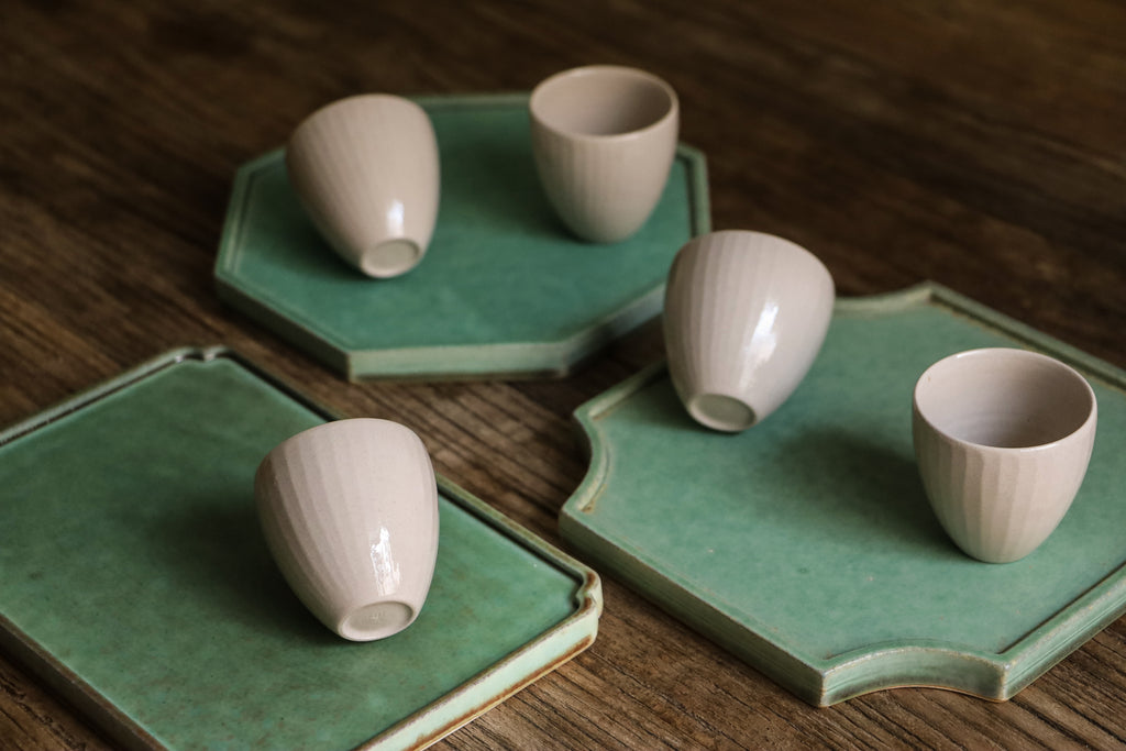 Textured Off-white Teacup