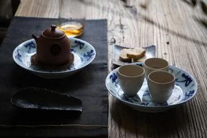 Woodfired Handpainted Qinghua Tea Tray