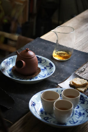 Woodfired Handpainted Qinghua Tea Tray
